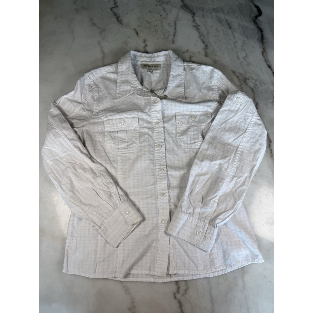 Jones New‎ York Sport Women's Long-Sleeve Utility Chic Button-Up Blouse L